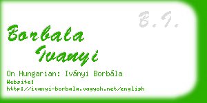 borbala ivanyi business card