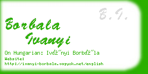 borbala ivanyi business card